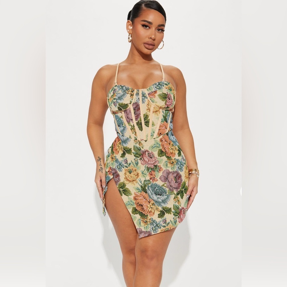 FASHION NOVA Royal And Rich Corset Mini Dress Size L